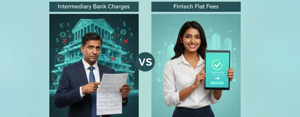 Featured image- Intermediary Bank Charges vs Fintech Flat Fees