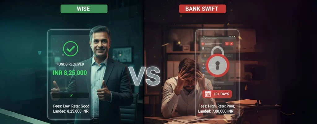 Wise vs Bank SWIFT for USD→INR- featured image